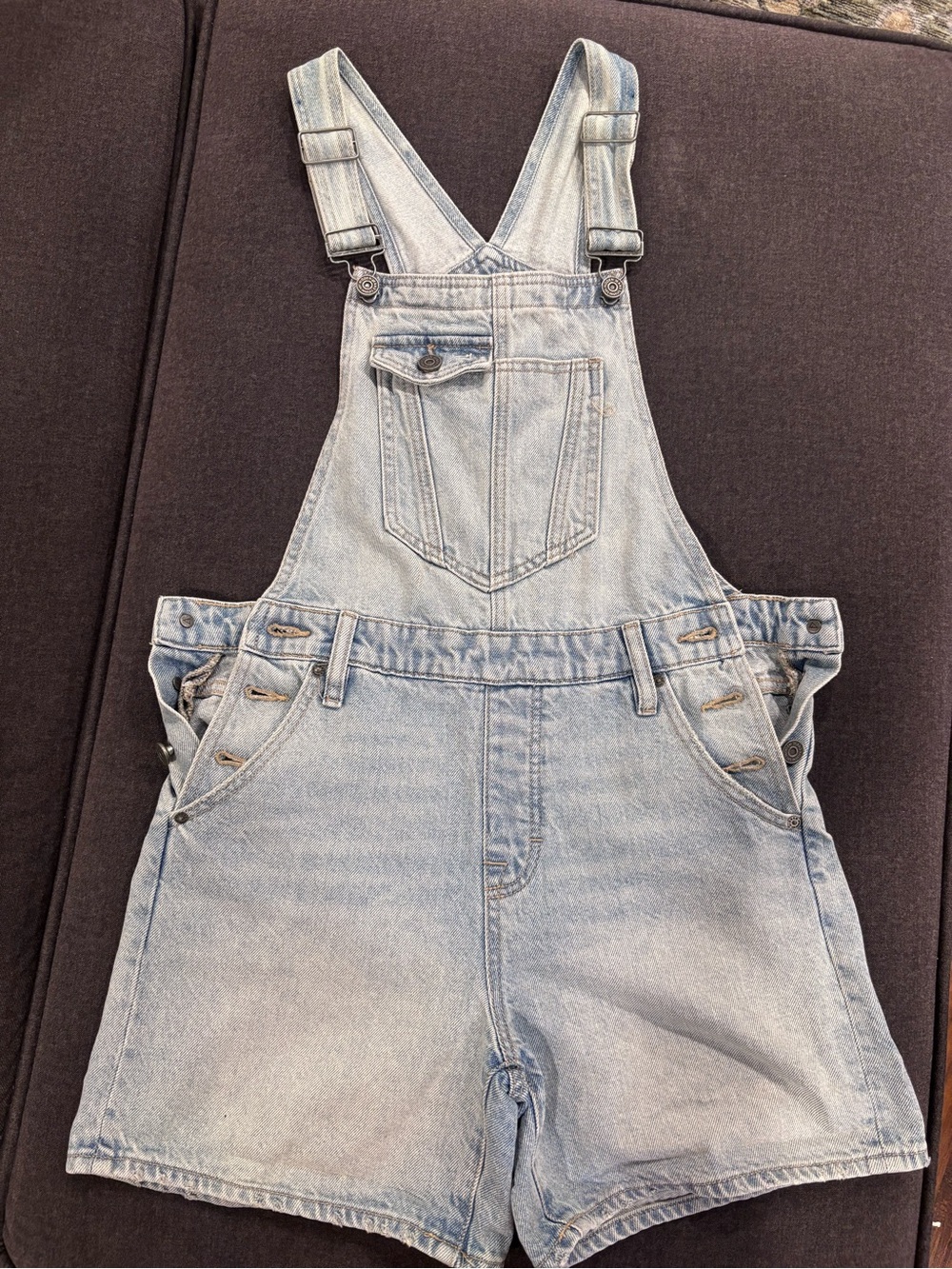 Light Blue Denim Womens Short Overalls